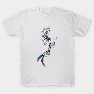 Traveler Unique Blue Red Black White Colorful Abstract Art T-Shirt